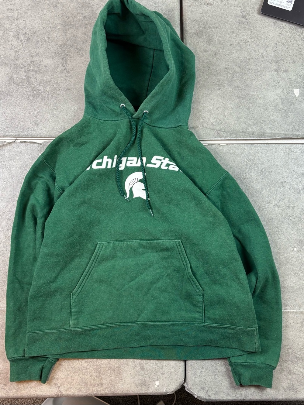 Vintage green msu michigan state hanes heavy weight hoodie
